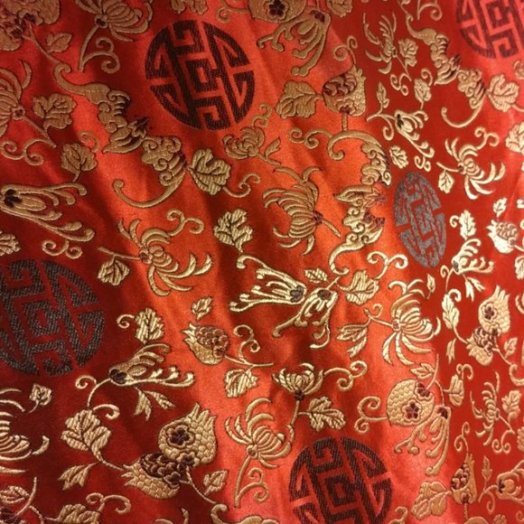 Vintage Red Bohemian style, Asian Decor Bed Throw by Stratford Home - Picture 4 of 12